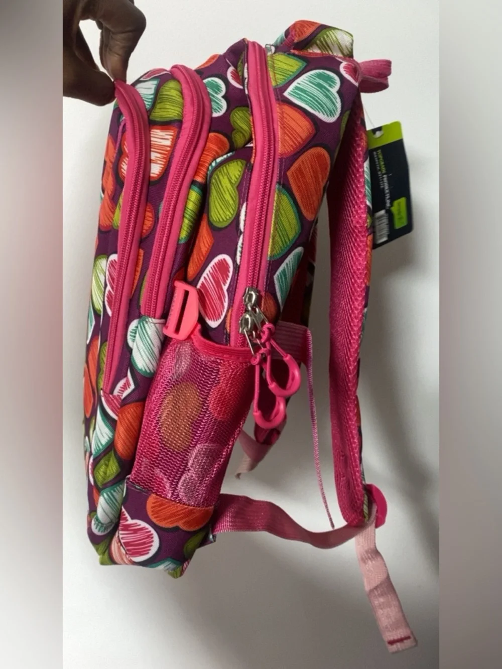 Heart-Print Kids Backpack - Pink & Multi